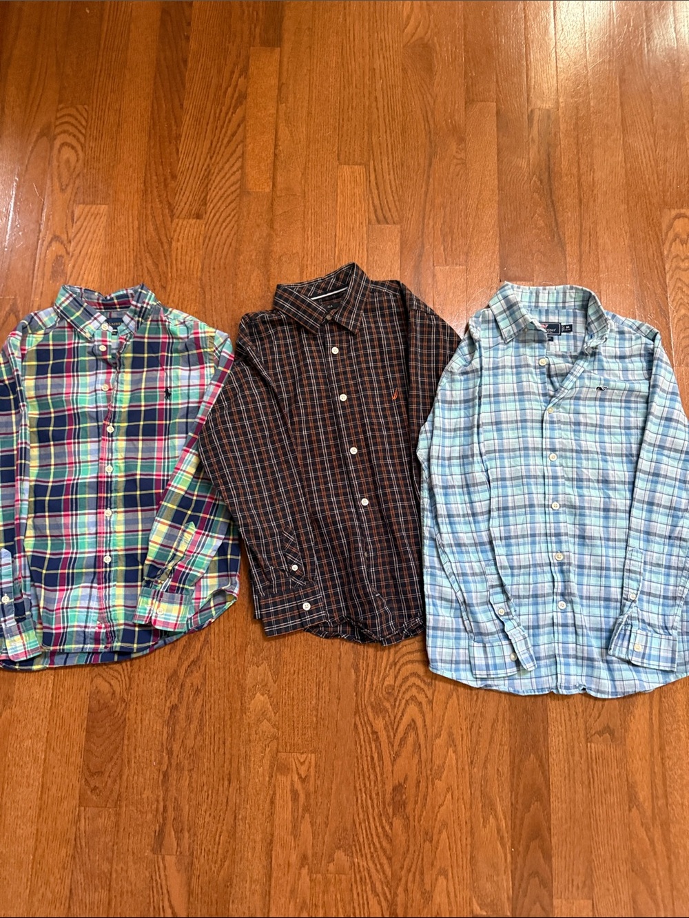 Vineyard Vines/Ralph Lauren/ Nautica Boys’ Medium Plaid Button-Down Bundle